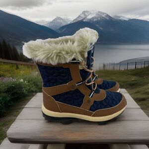 Bearpaw Women's Marina Blue Hickory Waterproof Snow Boots 2150W Size 6